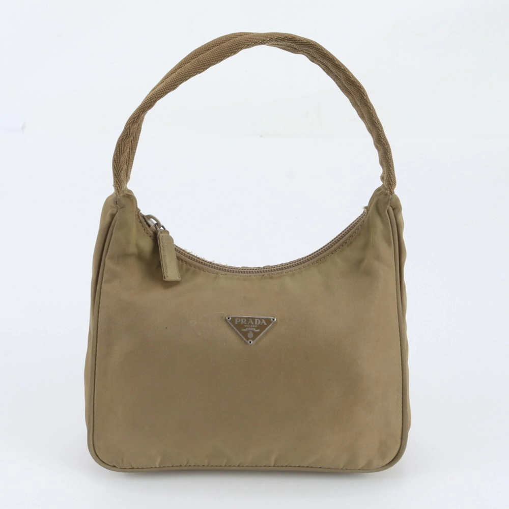 Prada Tessuto Nylon Triangle Logo Handbag Accessory Pouch Tote Bag for Women